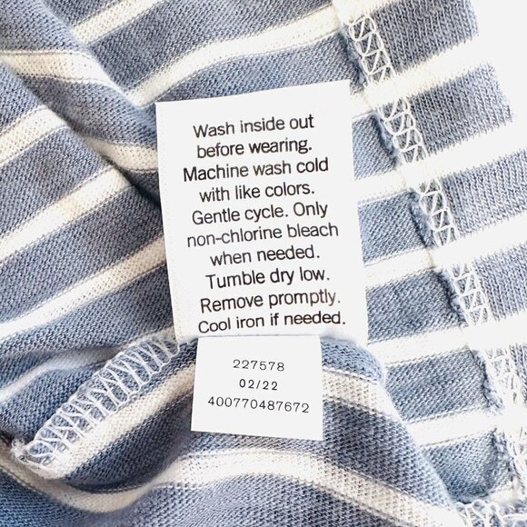 NWT LAUREN CONRAD Women Sleeveless Pullover Square Neck Striped Blue Shirt Sz O - Picture 14 of 14